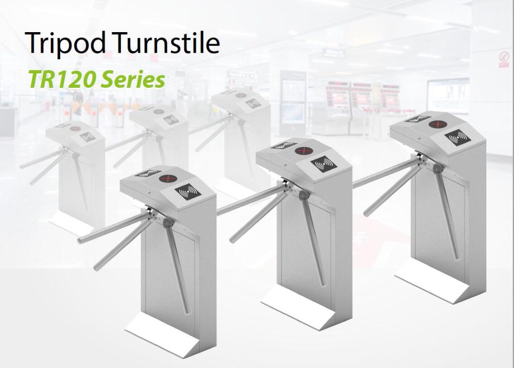 Drop Arm Tripod Turnstile with Optional Biometric Facial Recognition Access Control System TR120